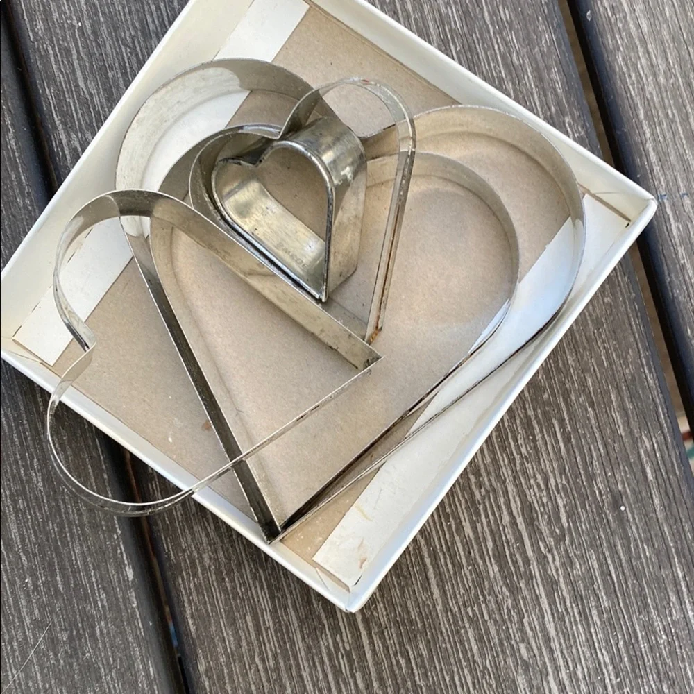 Vintage Heart Cutters, 1980's Aluminum Heart Shaped Cookie Cutter Set Sweden